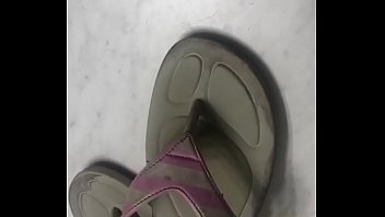 Flipflops fucking and enjoying used slippers