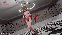 sexy nude Misaka in a micro bikini dancing to Short hair 1558